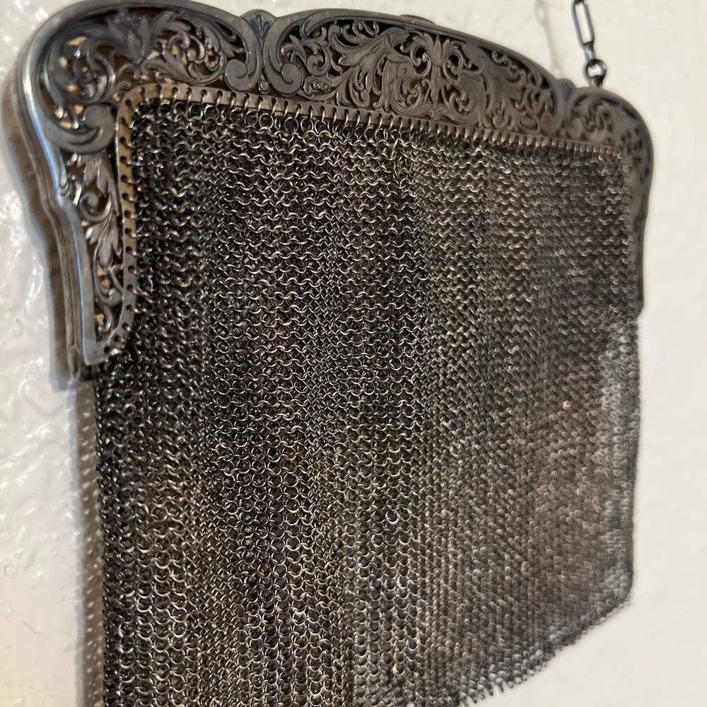 German Vintage 1920s Sterling Silver Mesh Bag
